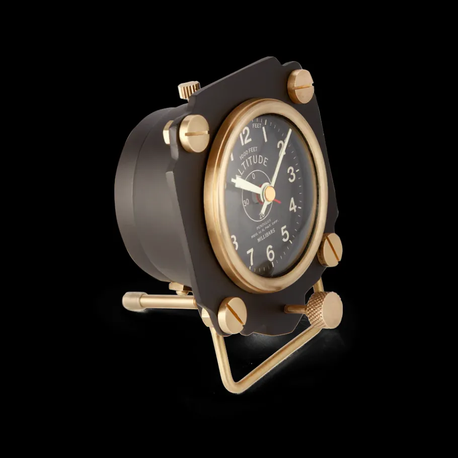 Pendulux Table Clocks|Altimeter Alarm Clock Black