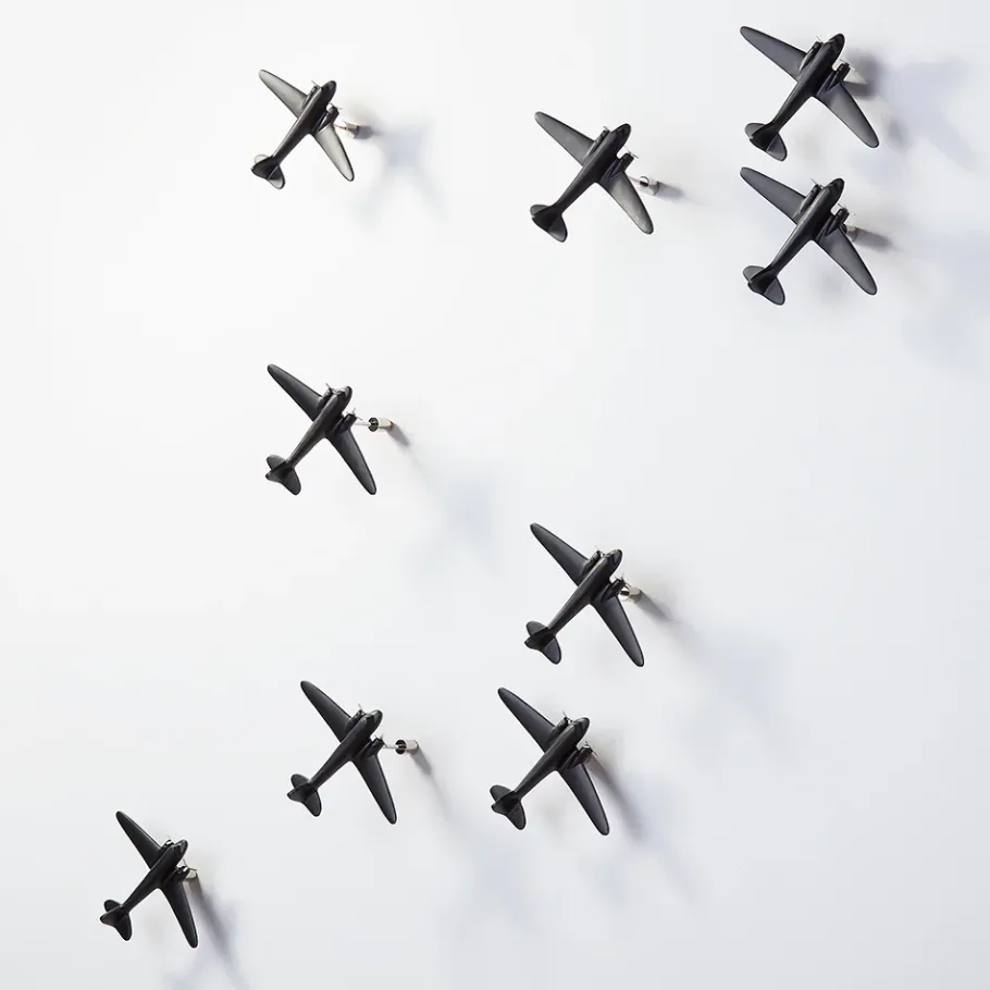 Pendulux Wall Decor|Bomber Formation Black Set Of 3