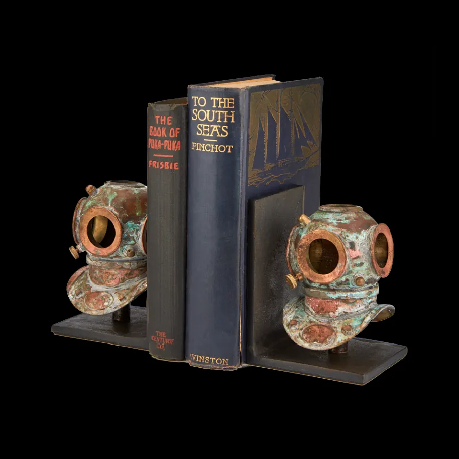 Pendulux Bookends|Diver Helmet Bookends