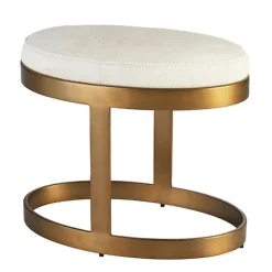 Pendulux Seating|Ellipse Bench Ivory Antique Gold
