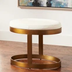 Pendulux Seating|Ellipse Bench Ivory Antique Gold