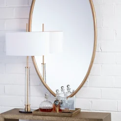 Pendulux Mirrors|Ellipse Mirror Oval Antique Brass