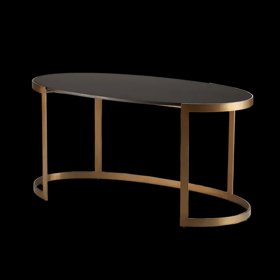 Pendulux Tables|Ellipse Writing Desk Antique Gold