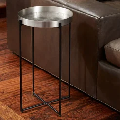 Pendulux Tables|Map Accent Table Antique Nickel