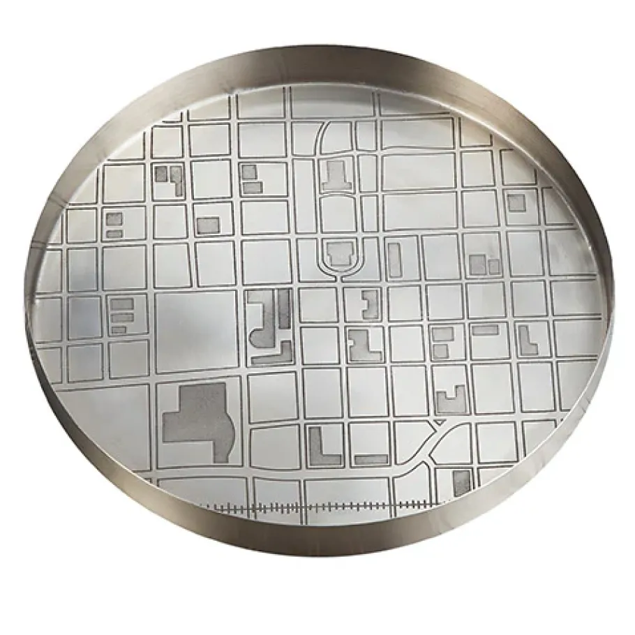 Pendulux Trays/Boxes|Map Tray Small Antique Nickel