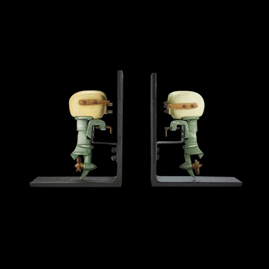Pendulux Bookends|Outboard Motor Bookends Painted