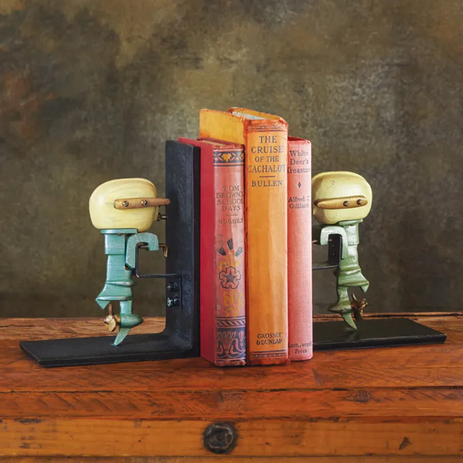 Pendulux Bookends|Outboard Motor Bookends Painted