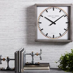 Pendulux Wall Clocks|Tempelhof Terminal Clock Grey