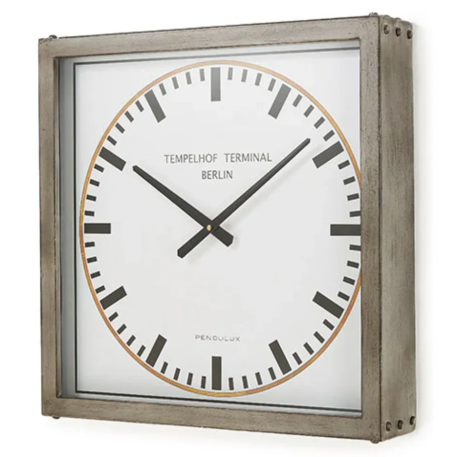 Pendulux Wall Clocks|Tempelhof Terminal Clock Grey