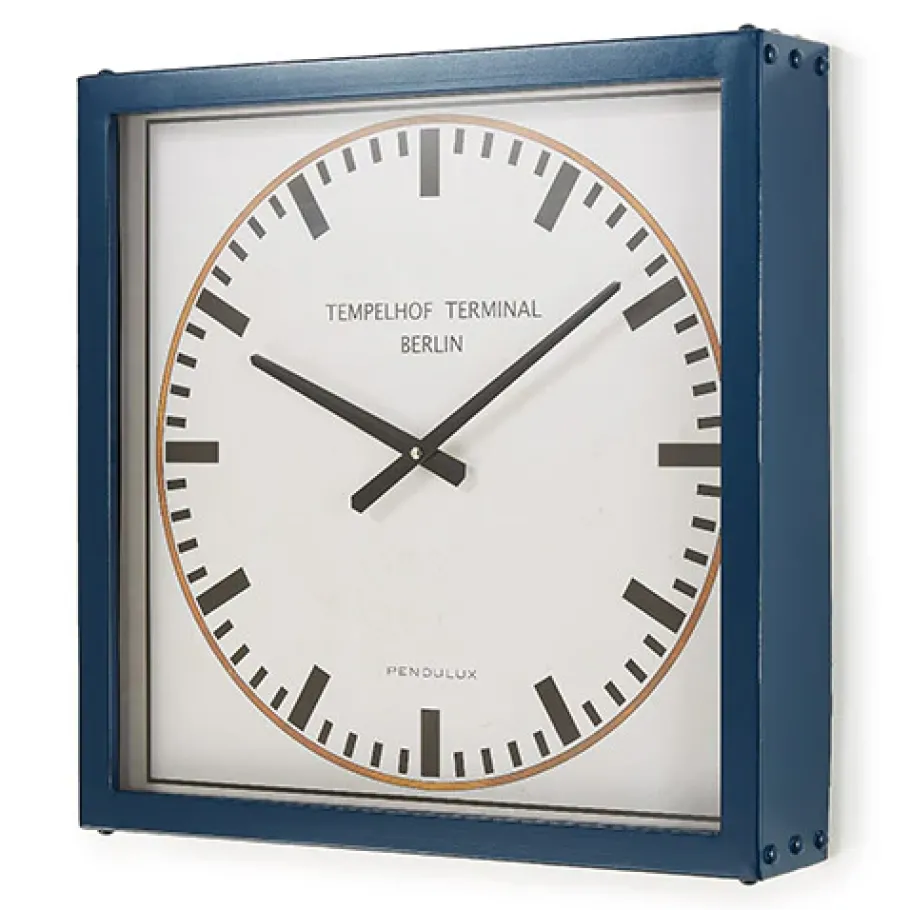 Pendulux Wall Clocks|Tempelhof Terminal Clock Blue